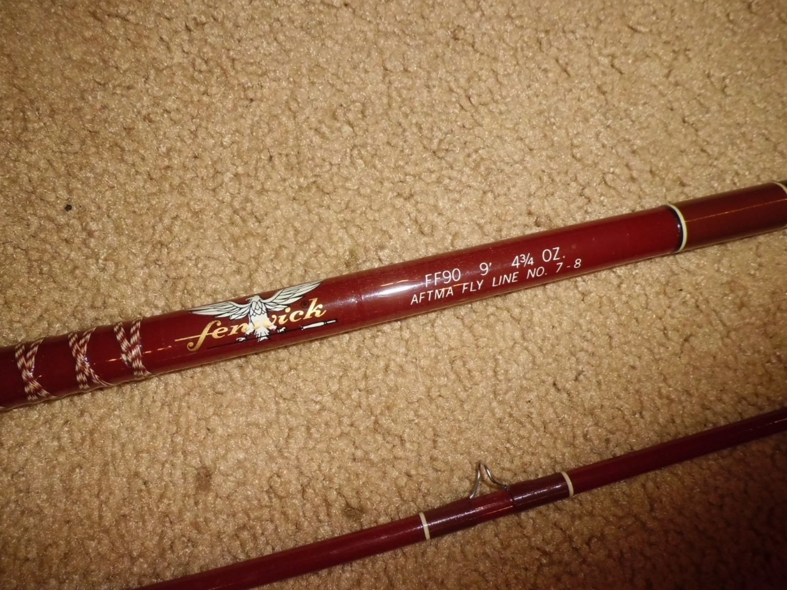 Vintage FENWICK Feralite FF90 Fly 9′ Rod made in USA- 7-8 fly wt. #I69152- MINT