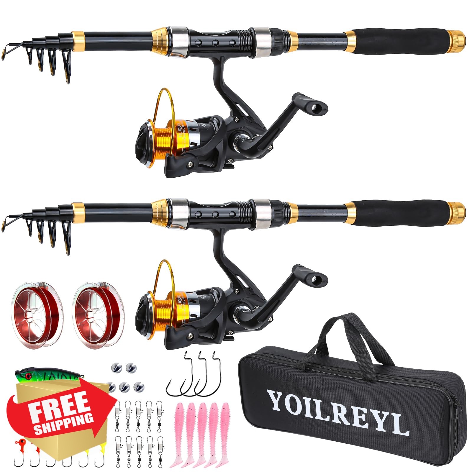 yoilreyl 5.9FT Rod Combo Black/Gold