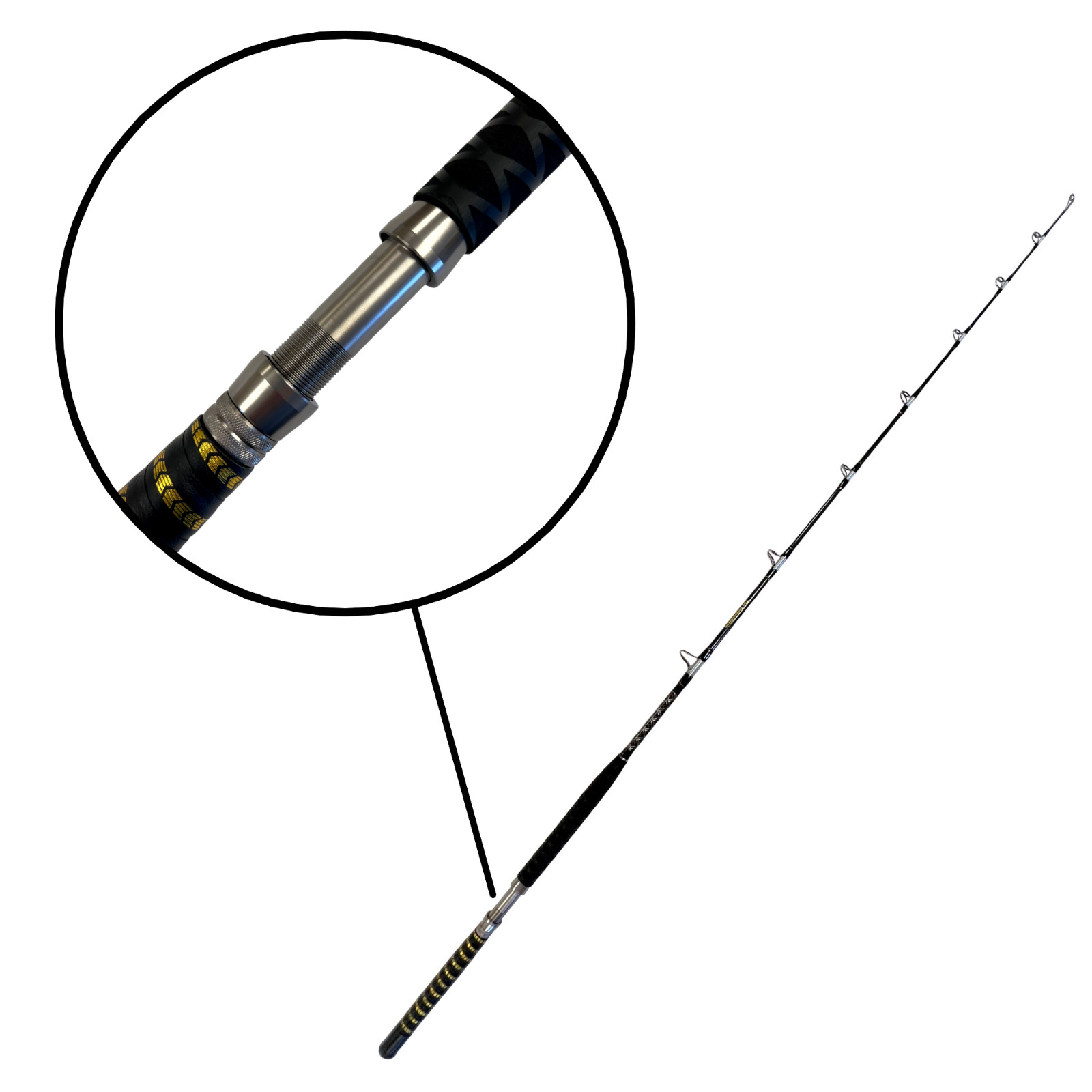 EatMyTackle Intimidator – 6ft. 10in. Fishing Rod | 30-50 lb. Heavy/Fast Action