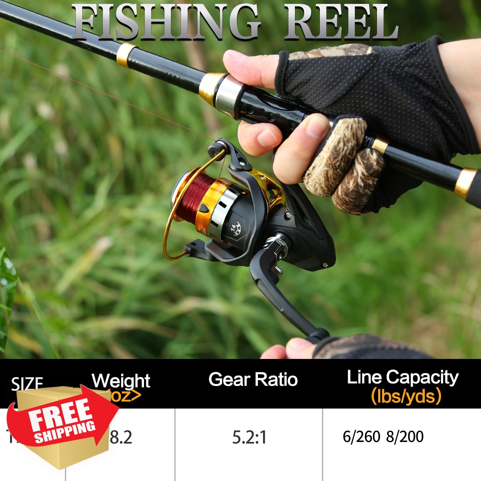yoilreyl 5.9FT Rod Combo Black/Gold