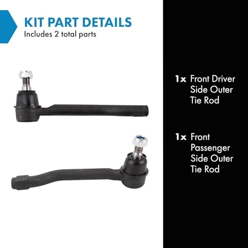 Outer Driver and Passenger Side Tie Rod Set 2 Piece Compatible with PSA28658