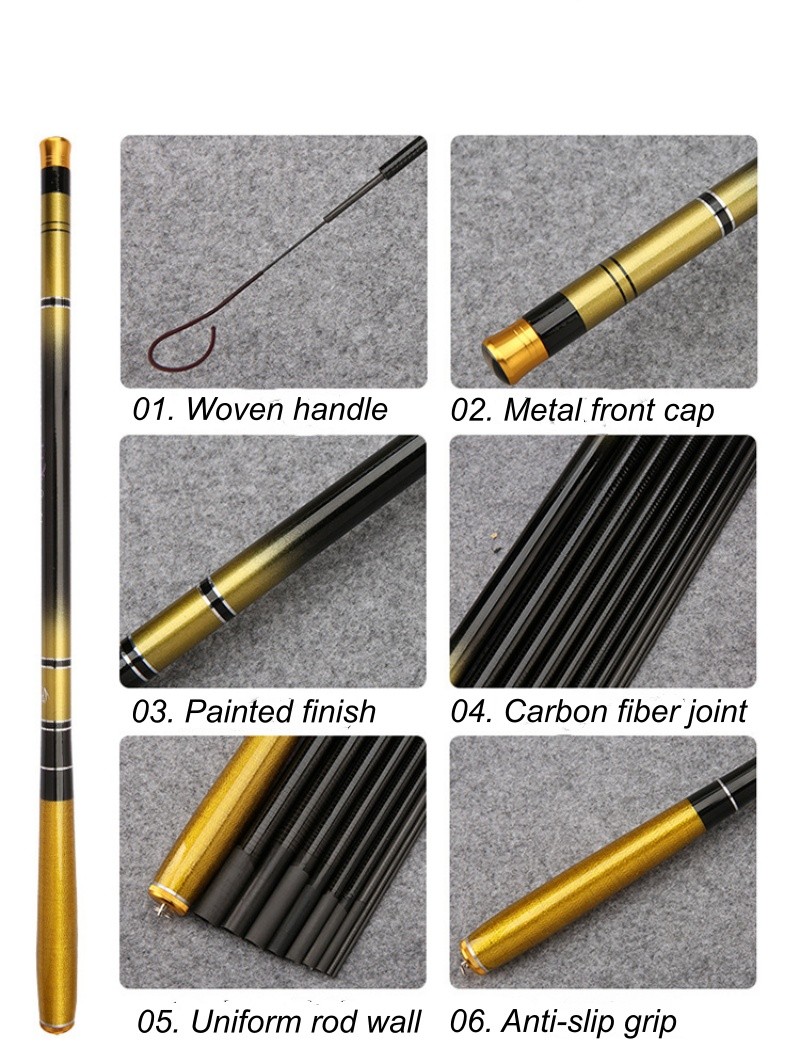 Carbon Fiber Fishing Rod Telescopic Fishing Rod Hard Pole Stream Freshwater Carp