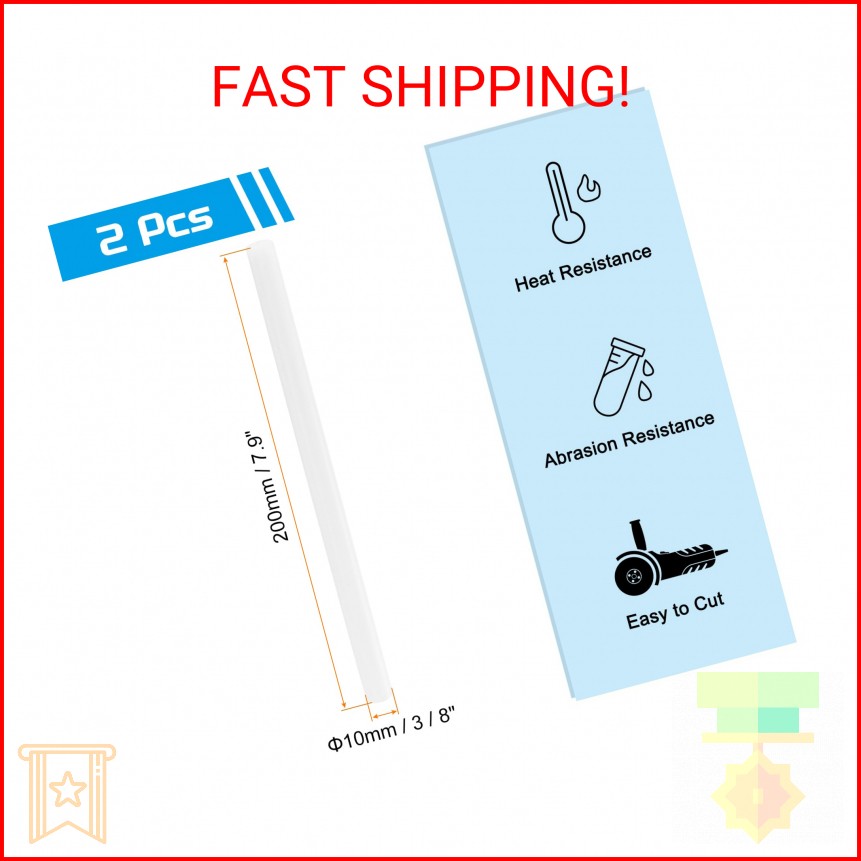 MECCANIXITY ABS Plastic Rod Round Solid Bar 10 mm x 200mm White for DIY Model Ma