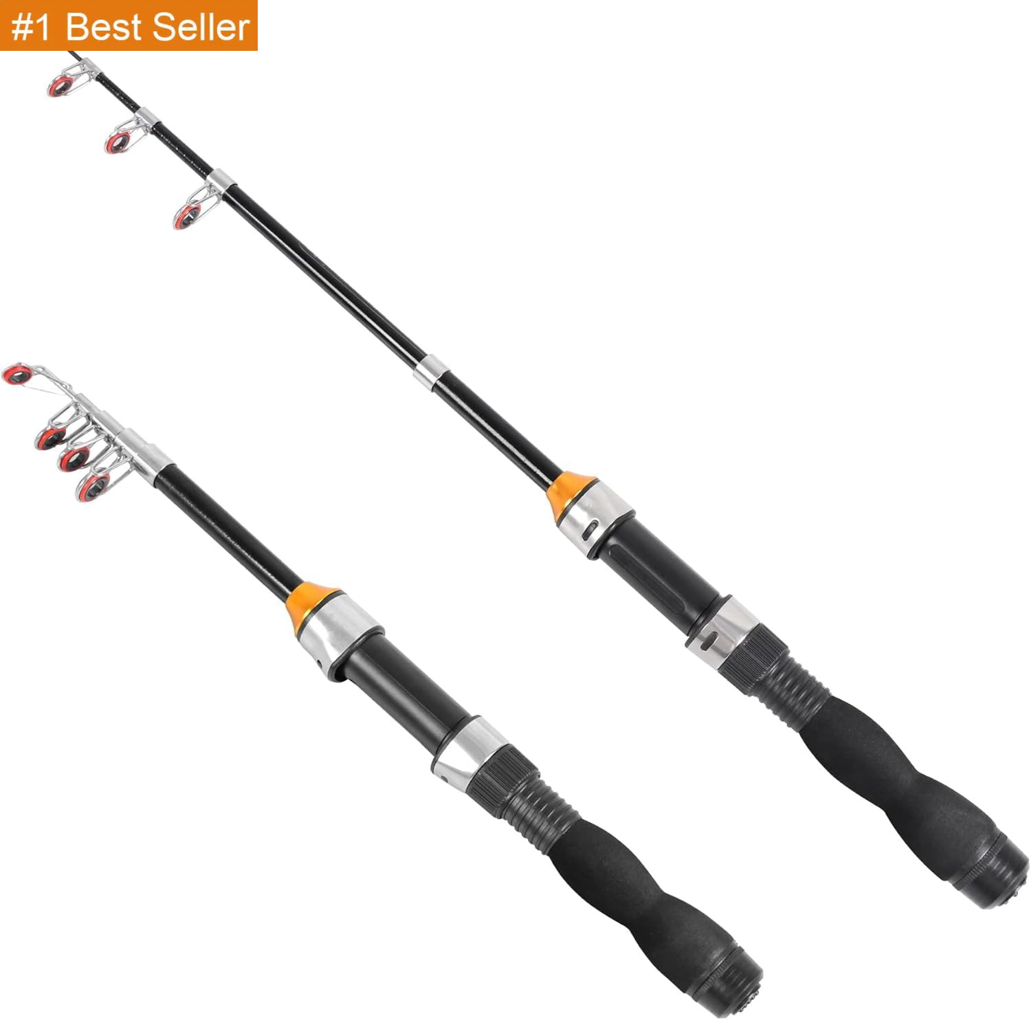 Telescopic Collapsible Extendable Fishing Rod for Saltwater and Freshwater, Ligh