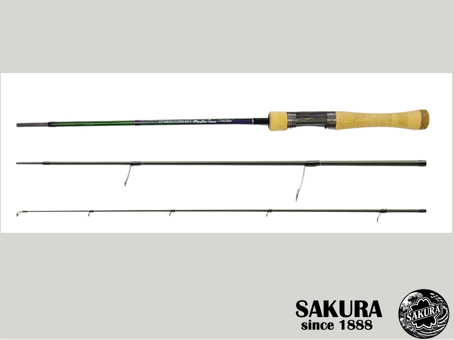 Japanese Spinning Rod Casting Light Trout 6’3” PE 0.3-1.0 3pc Carbon JDM SAKURA