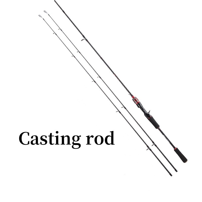 1.68M 1.8M Lure Fishing Rods Carbon Fiber Spinning Casting Rod Fast Pole 2 Tips