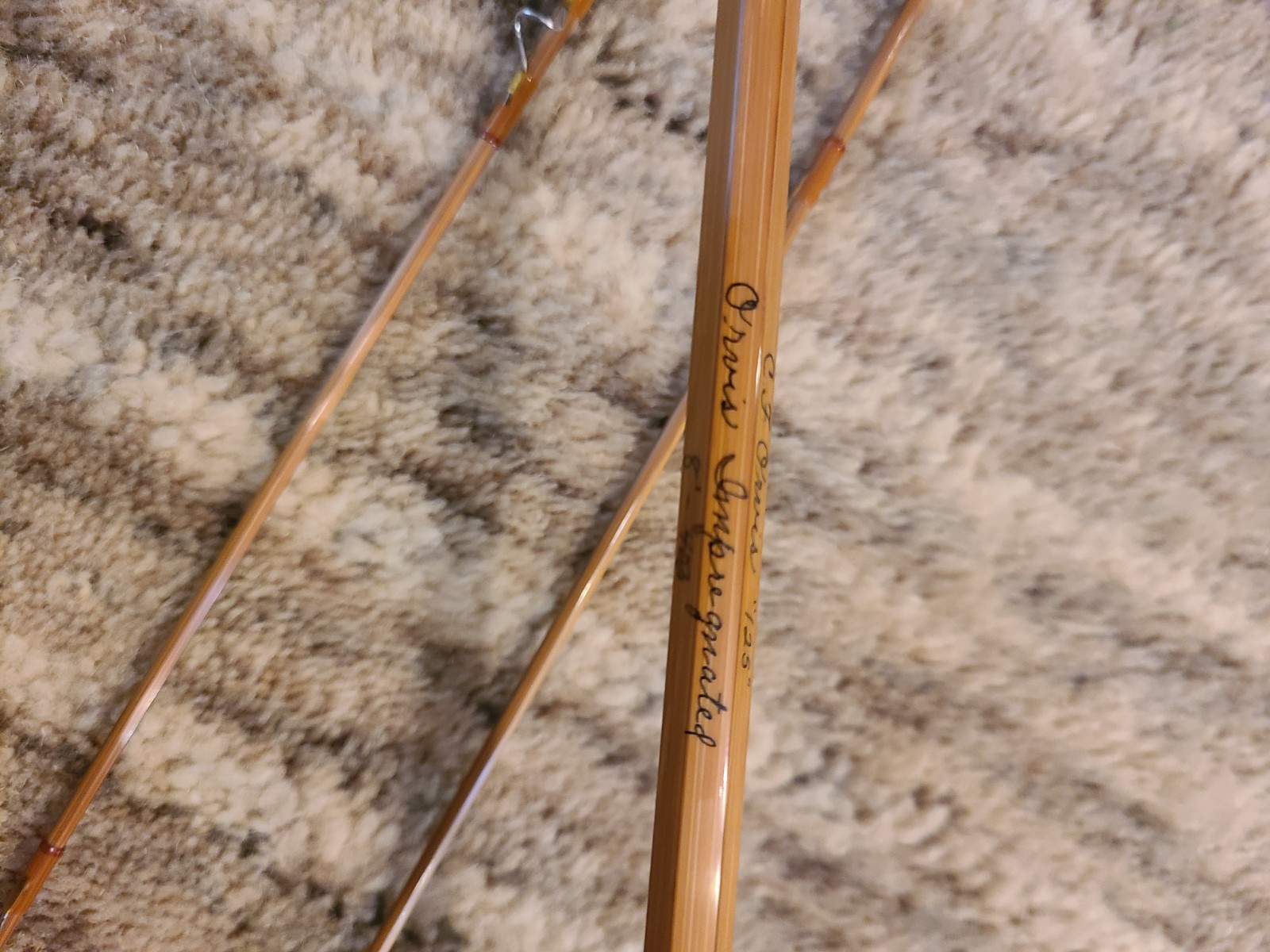 C.F. Orvis “125” Impregnated Bamboo Fly Rod. 8′ . 6wt. W/ Tube & Sock.