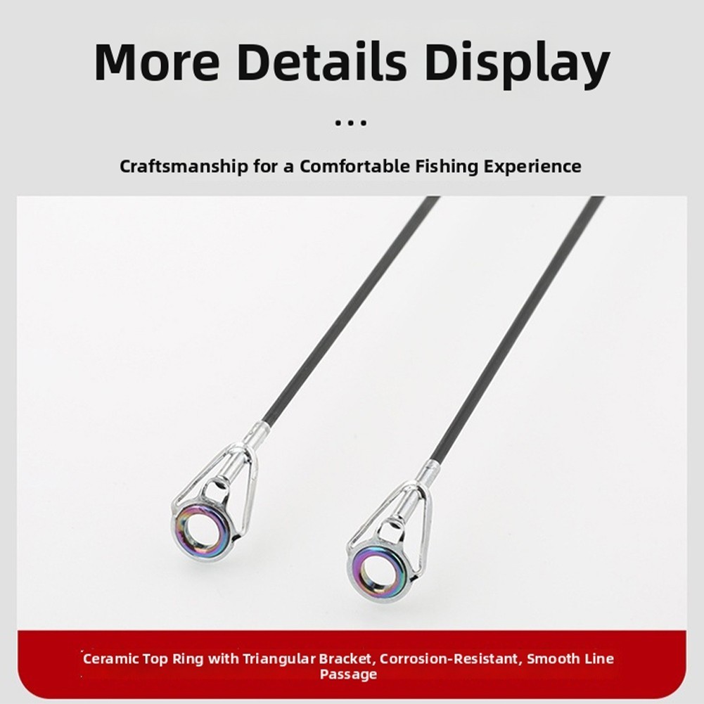 Telescopic Fishing Rod Ergonomic Grip Handle Enlarged Guide Ring Design