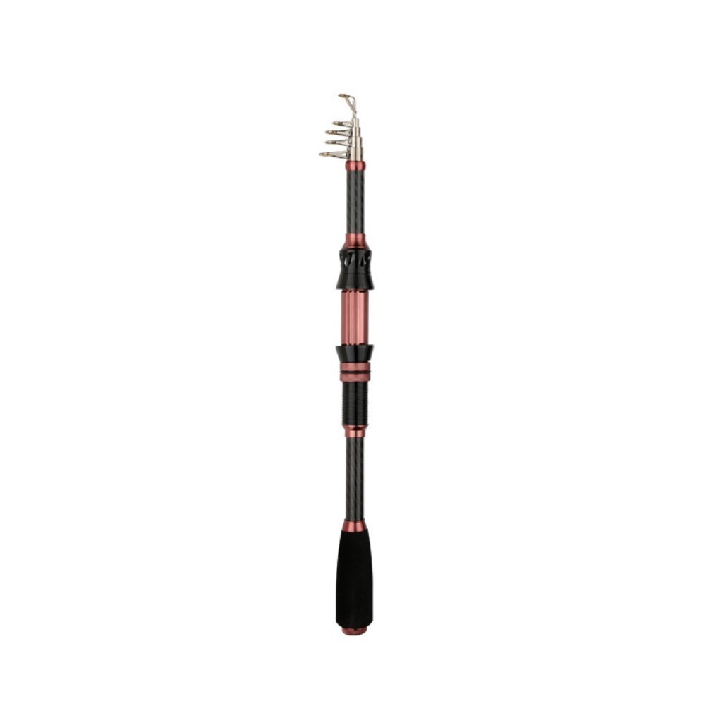Sea Fishing Rod Carbon Fiber Shrink 180cm Black Pink with Reinforced Reel Seat