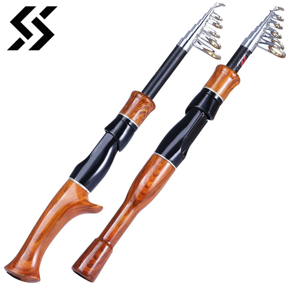 Sougayilang 1.6M Telescopic Fishing Rod Spinning Casting Lightweight Portable