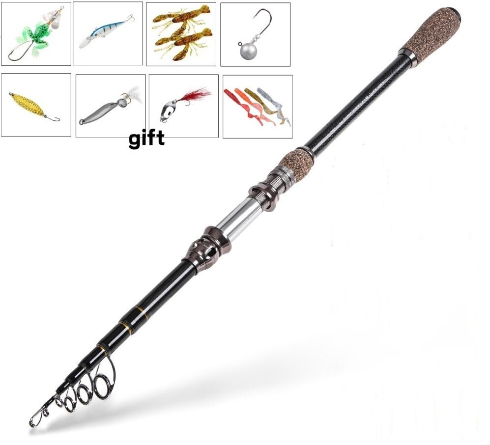 Power Telescopic Rock Fishing Rods Travel Rods 1.8M-2.7M Carbon Fiber Spinning