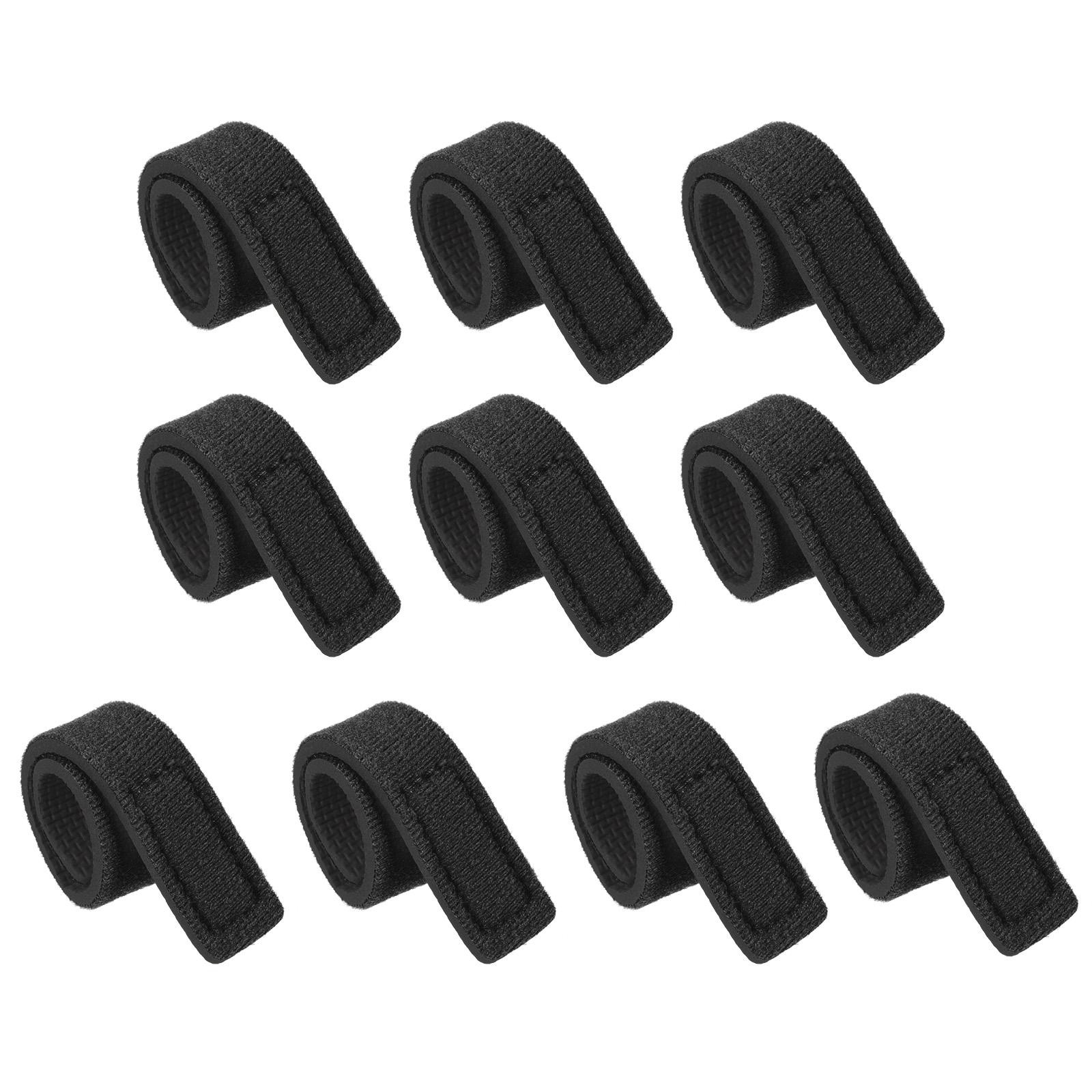 10pcs Fishing Rod Strap, 20cm Stretchy Belts Holders Pole Sleeve Cover, Black