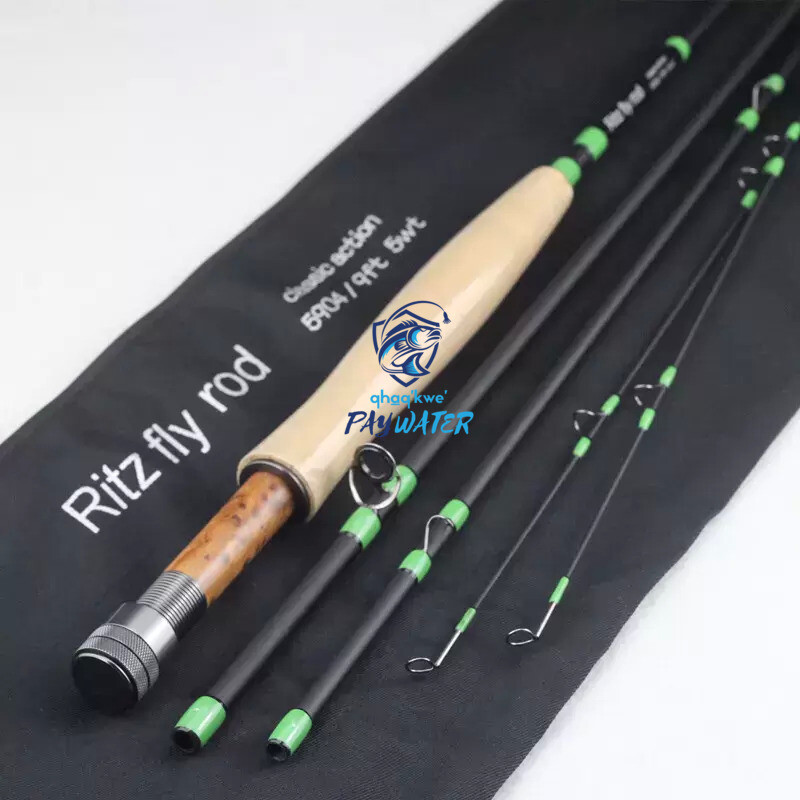 PayWater 9′ 5wt Classic Action IM6 Fly Rod Green/Black Matte w/ EXTRA TIP