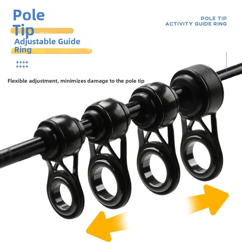 3pcs Fishing Rod Tip Repair Kit Black Wire Loop Guide Rings for Rod Tips
