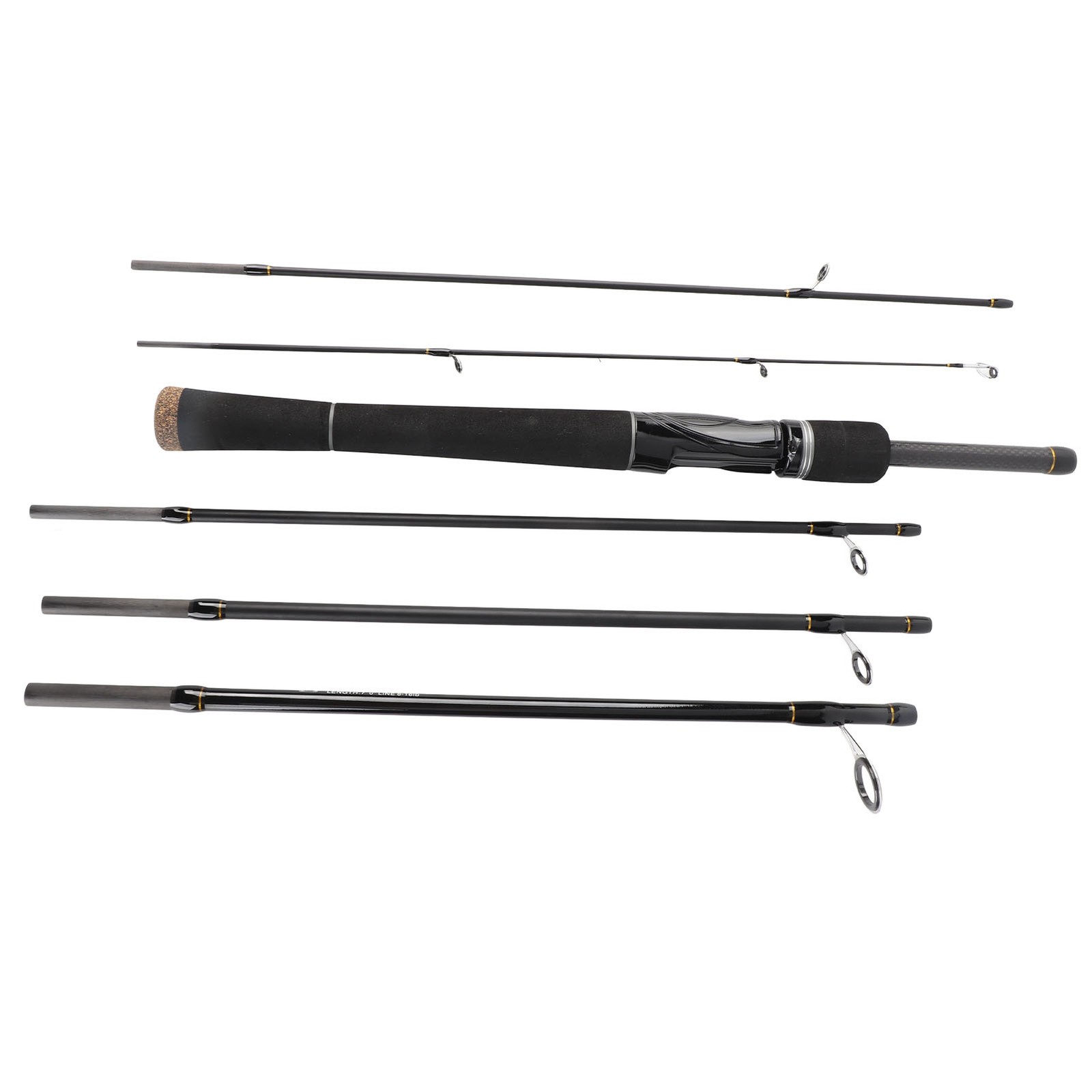 6 Piece Fishing Pole Spinning/Casting Rod Travel Fishing Rod SKGN