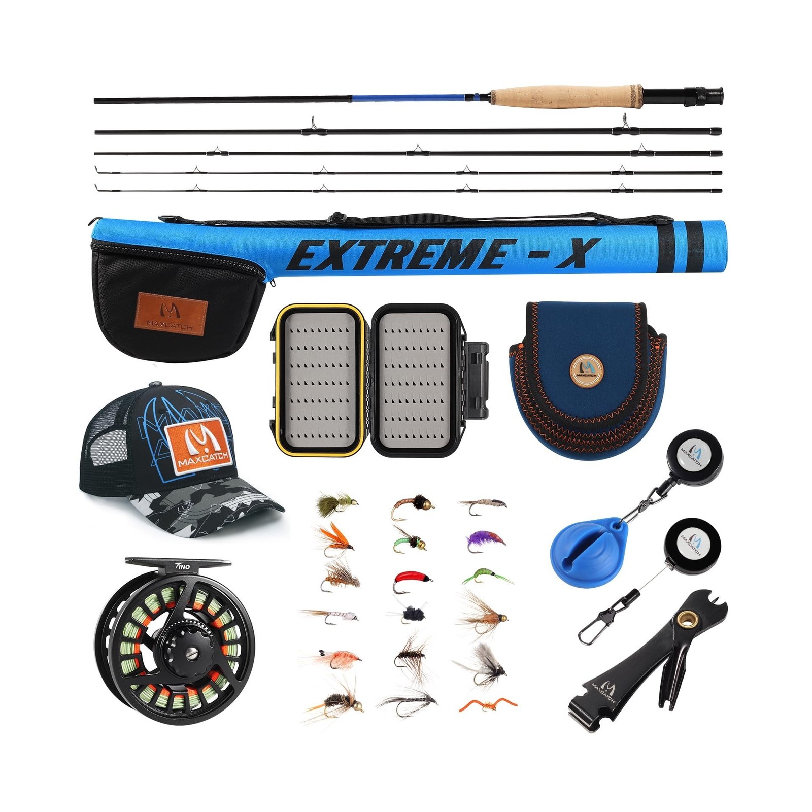 Maxcatch Extreme-X Fly Fishing Rod and Reel Combo, 3-8wt Complete Starter Fis…