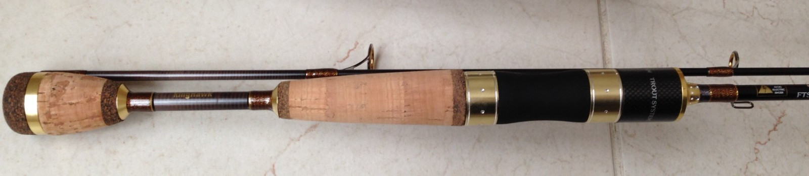High modulus Graphite Trout Spin Rod – 2 section 6’0″ – Light Guides -New