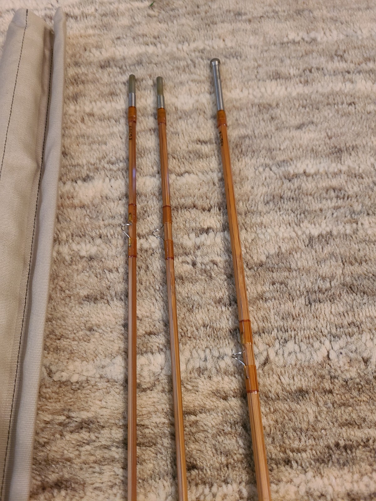 C.F. Orvis “125” Impregnated Bamboo Fly Rod. 8′ . 6wt. W/ Tube & Sock.