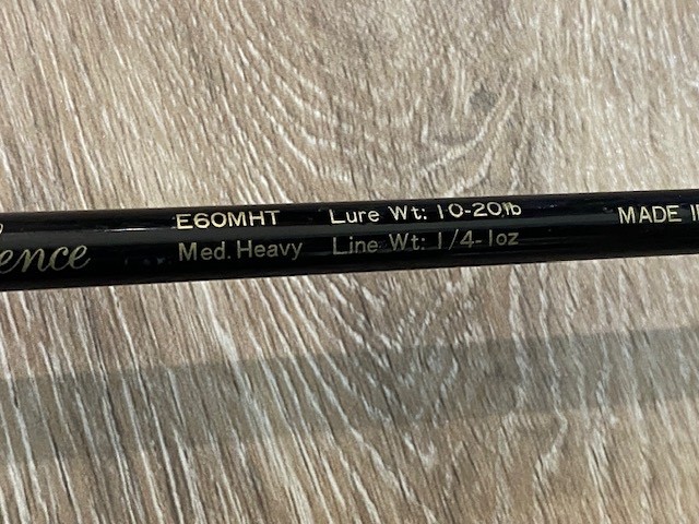 Vintage Mitchell Excellence E60MHT Med Heavy 10-20 lb Line 6′ 1 Pc Casting Rod