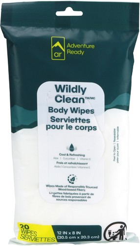 Adventure Ready Wildly Clean Body Wipes 20 Pack Aloe Vera Vitamin E Outdoor