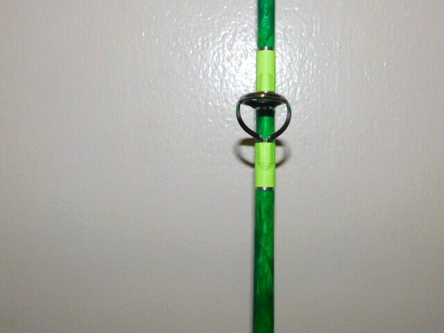 CUSTOM SPINNING ROD GREEN LIME SPARKLE MARBLE 20-40 LB 7′ NEW