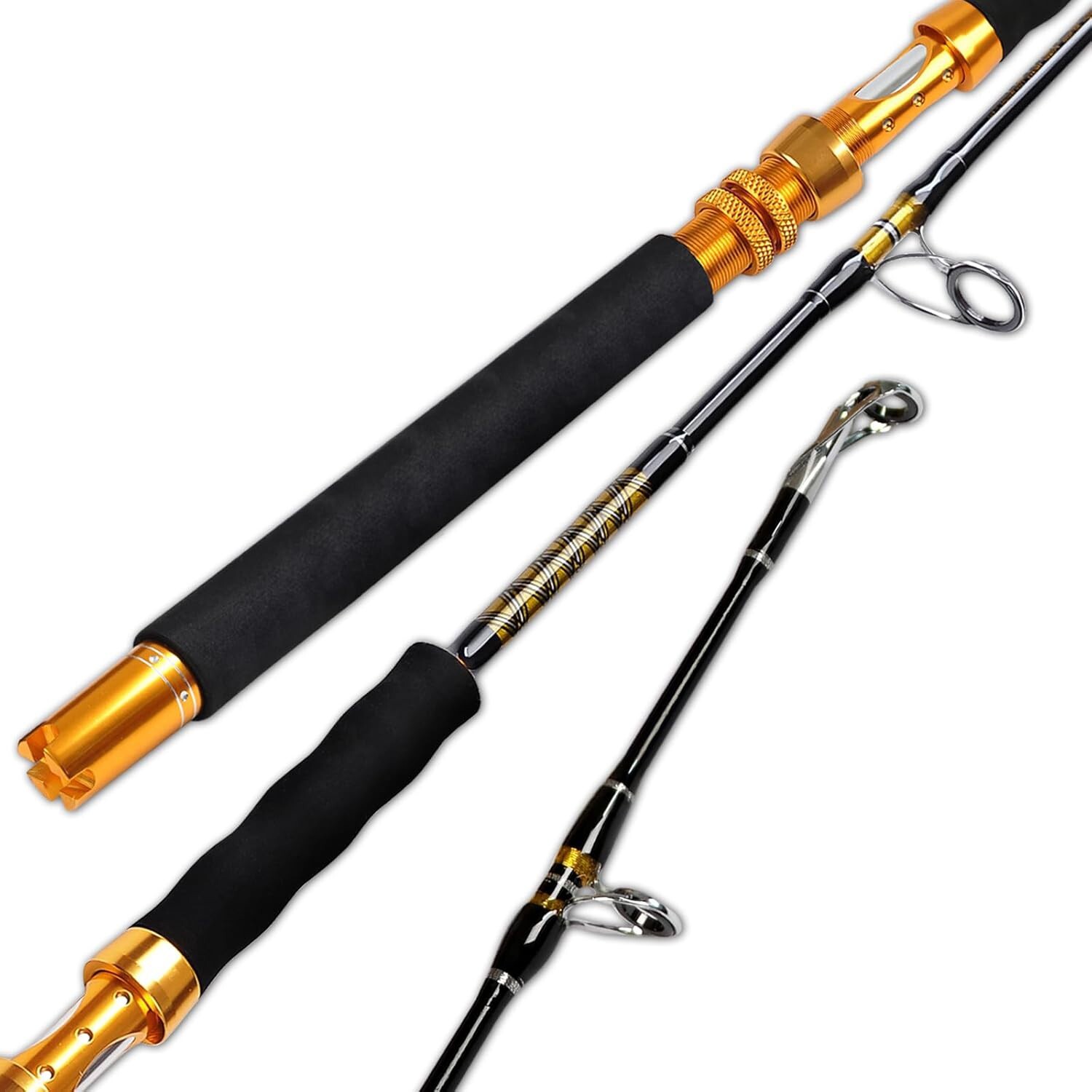 Jigging Spinning Rod Saltwater Offshore Solid Heavy Jig Fishing Pole 1PC & 2PC