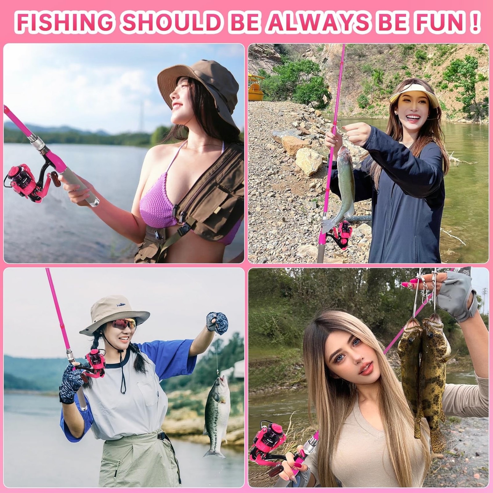 Fishing Rod and Reel Combos, Carbon Fiber Telescopic Fishing Pole Kit with Sp…