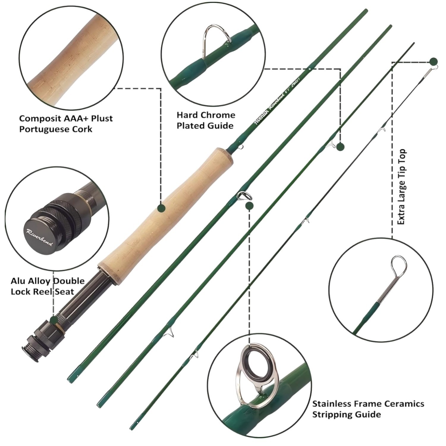 IM8 Graphite Fly Fishing Rod 6/7/8/9/10ft Medium Fast Action