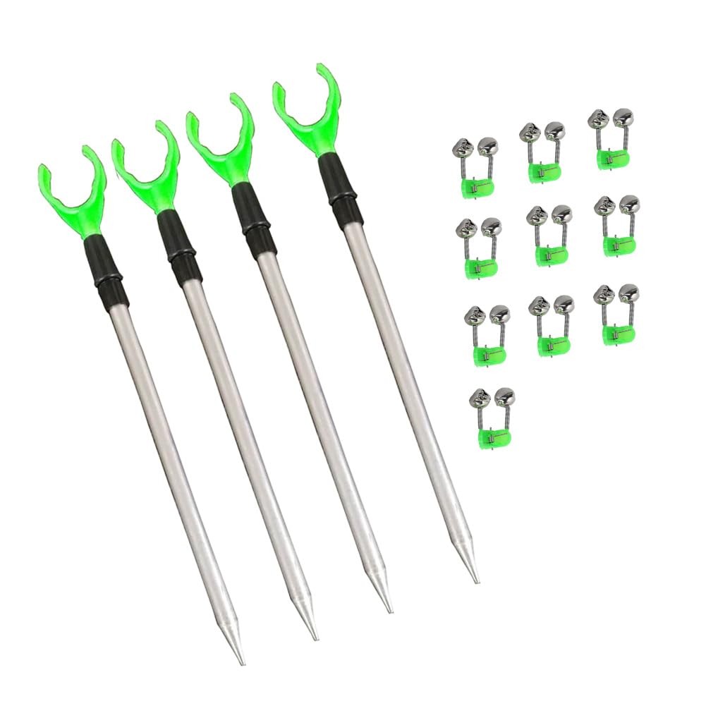 FASPLORE 4-Pack Telescopic Fishing Rod Holders for 4pcs-20″, GREEN-WHITE