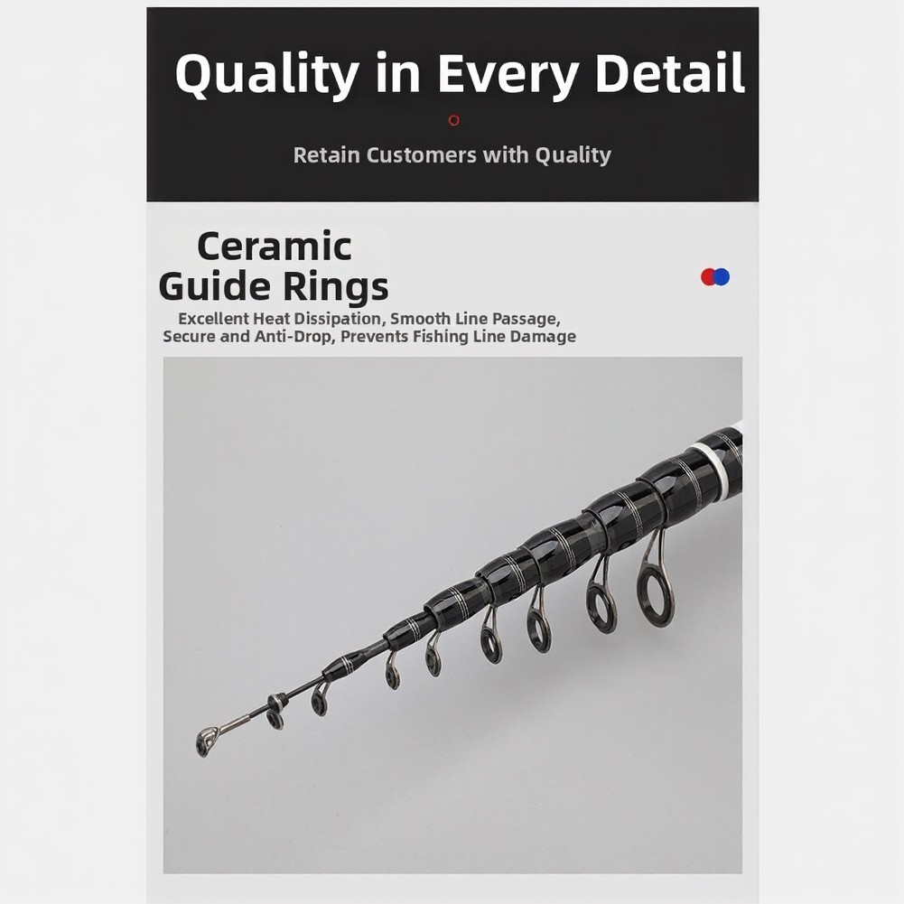 Compact Telescopic Fishing Rod 1.8-3.0m for Lure and Slippery Float Fishing