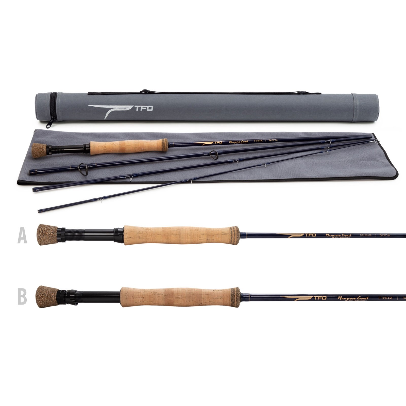 TFO Mangrove Coast 7wt 9ft 4pc Fly Rod w/ Rod Sock and Rod Tube (TF-07-90-4-MC)