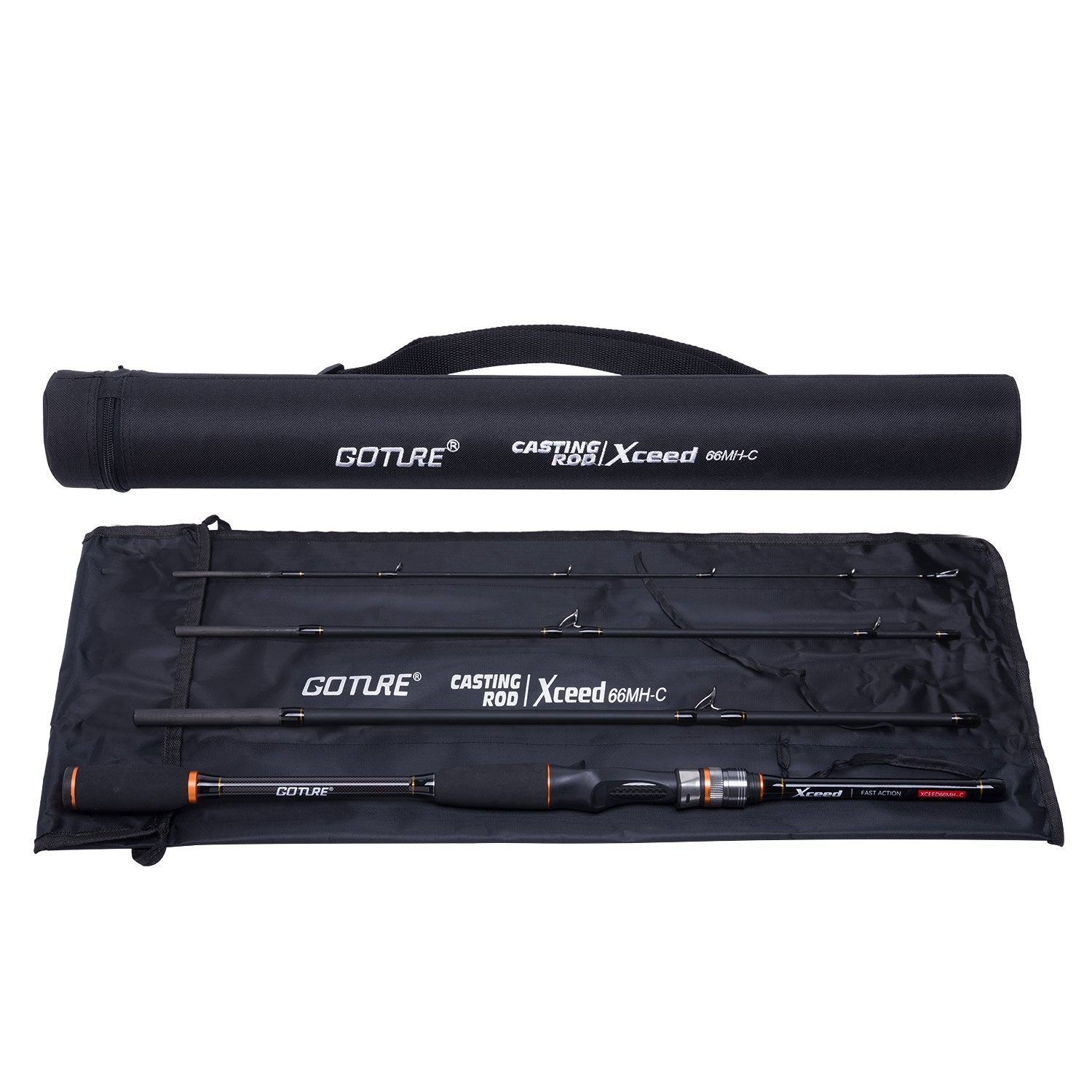Goture Travel Fishing Rods,2 Piece/4 Piece Fishing Pole with Case/Bag,Surf Casti