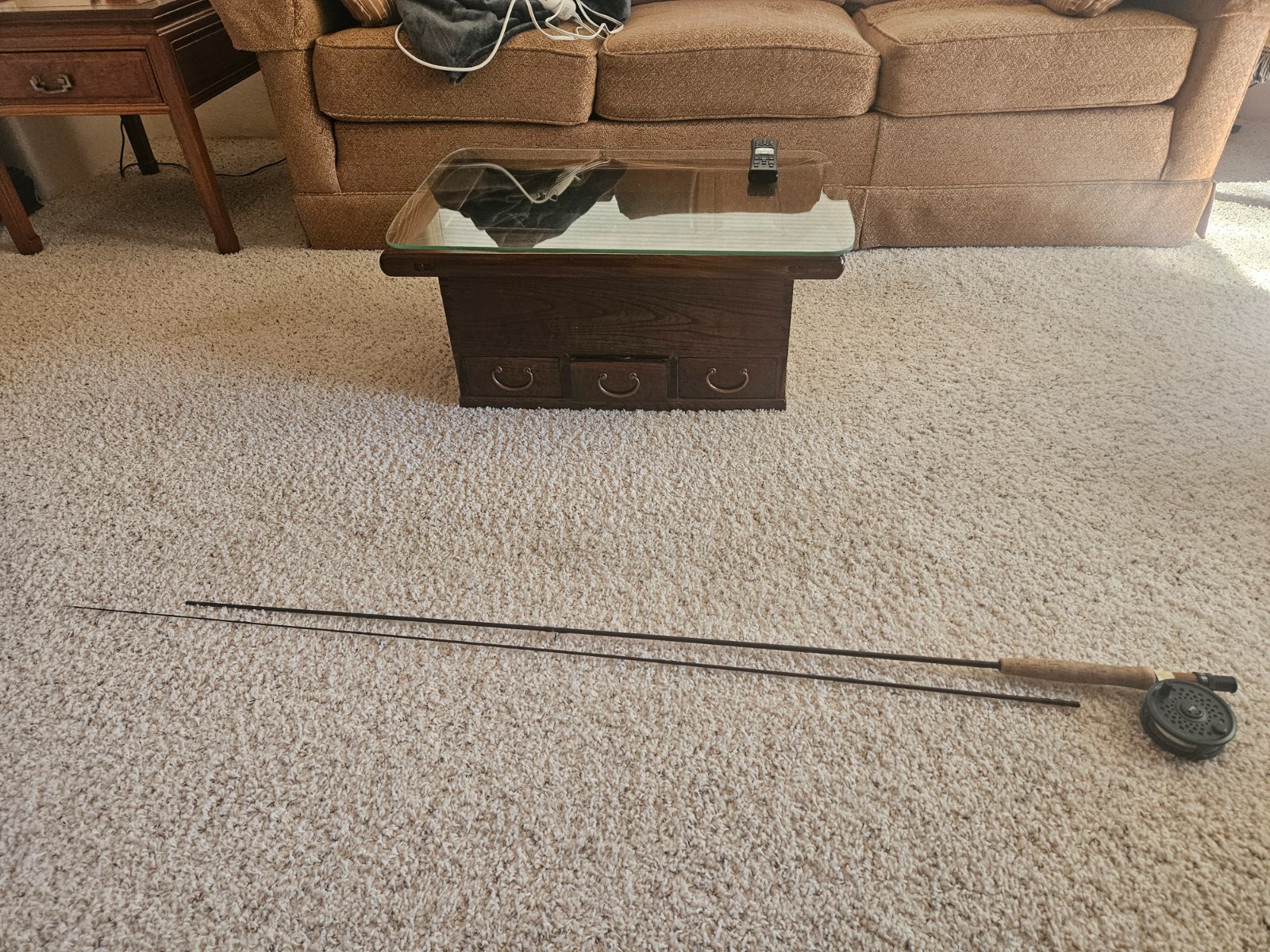 sage graphite ii fly rod with wooden cork handle