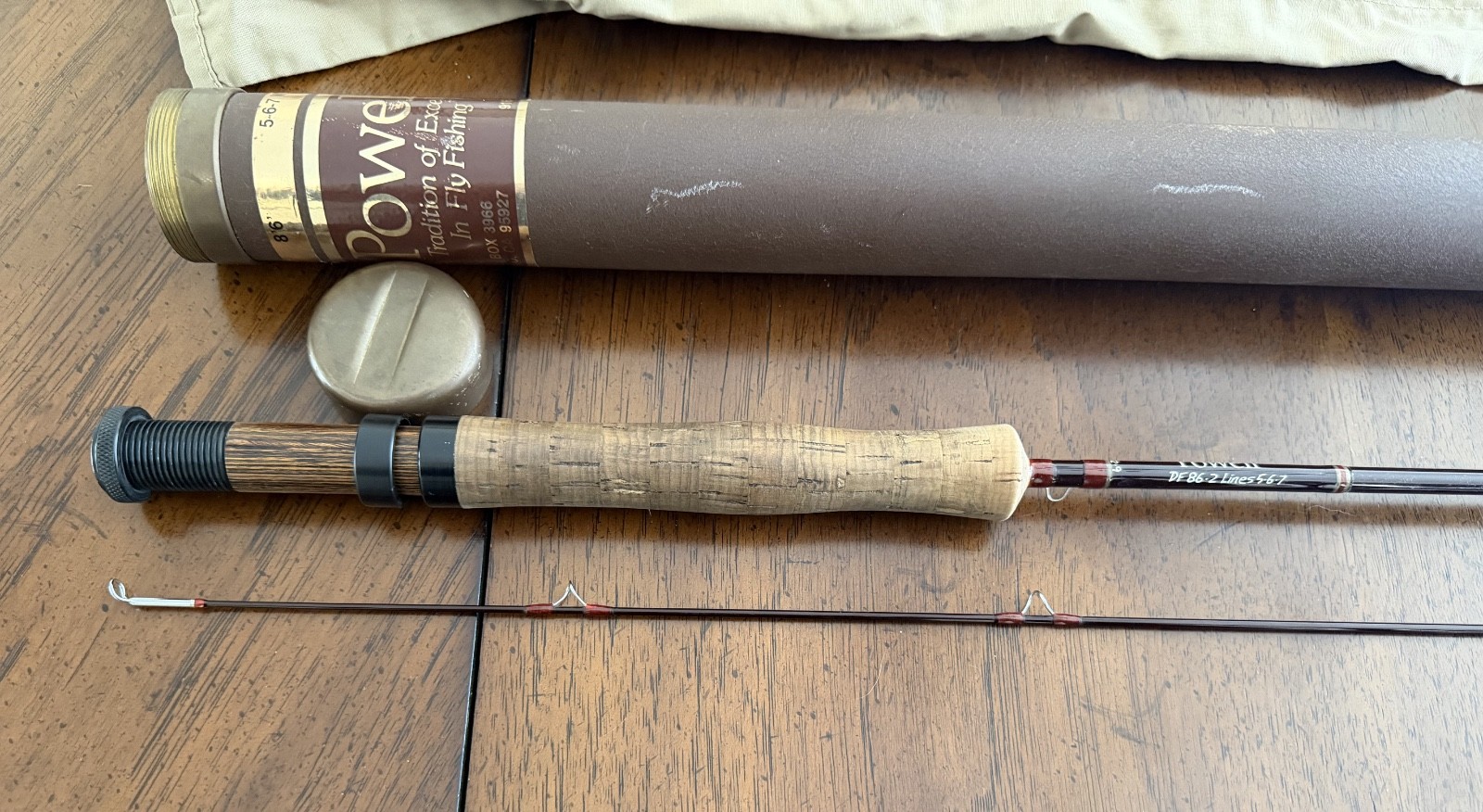 POWELL SIGNATURE 8’6″ 5/6/7 WT FLY ROD CHICO CA / TUBE & BAG GREAT CONDITION