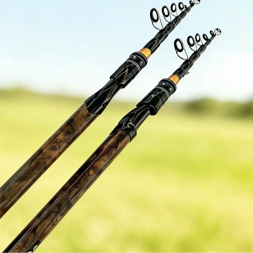 1.5M-2.7M Spinning Fishing Rod Carbon Fiber Telescopic Pole Fresh Saltwater Rod