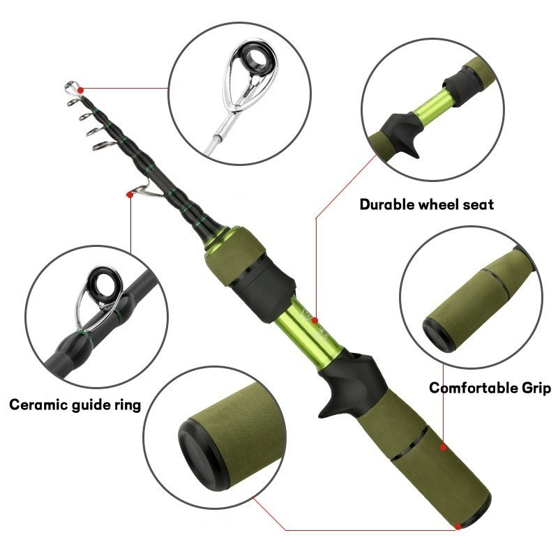 Telescopic Fishing Rod Carp Carbon Fiber Rod Spinning Casting Fast Action Pole