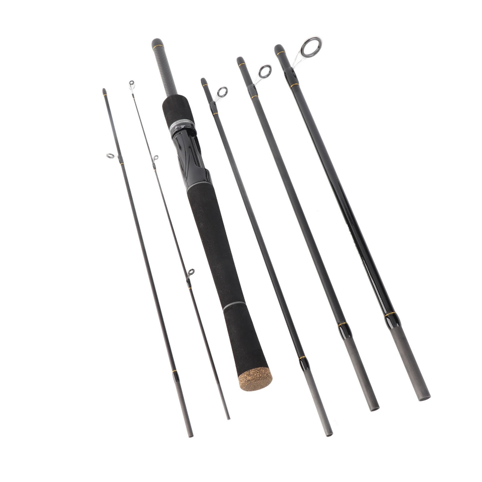 6 Piece Fishing Pole Spinning/Casting Rod Travel Fishing Rod SKGN