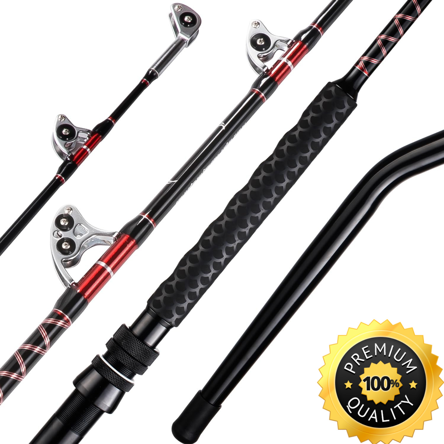 Straight/Bent Butt Trolling Rod Saltwater Offshore Fishing Pole Roller Big Game
