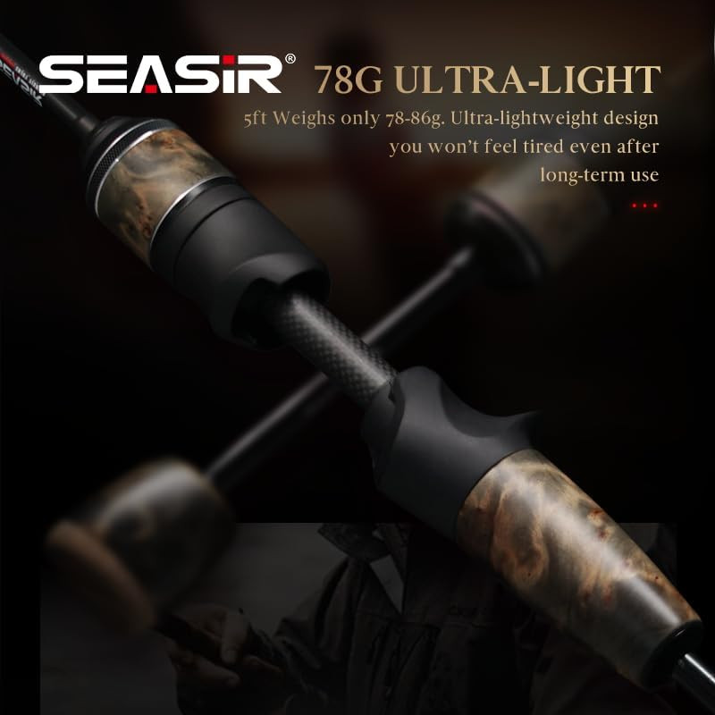 Stream Fishing Rod, Ultralight Spinning Rod Travel Bait Casting Rod, 2 Piece,…