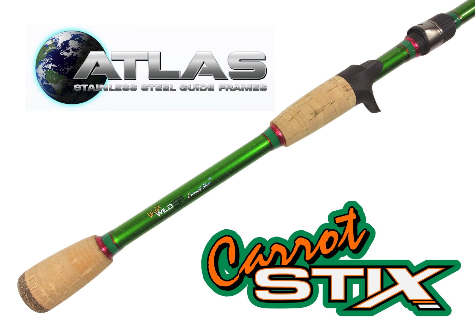 Collapsible Carrot Stix CASTING 7′ 6″ Medium Wild Green PRO Inshore Fishing Rod