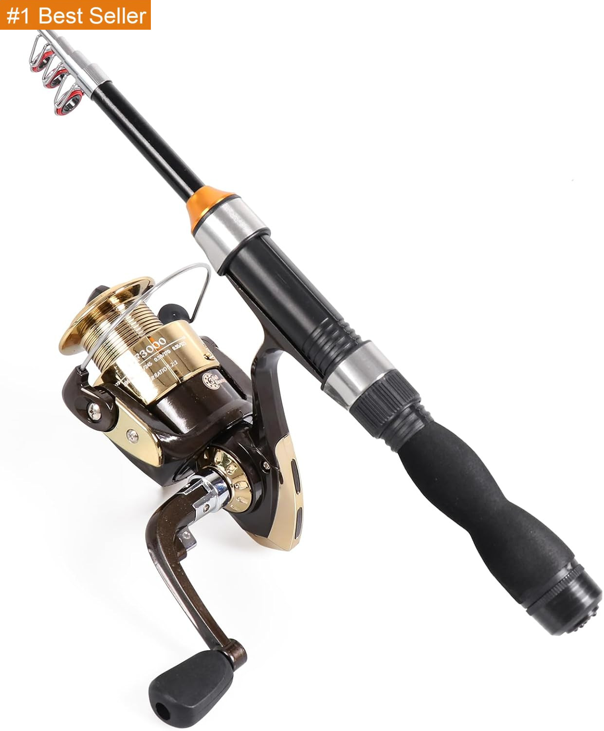 Telescopic Collapsible Extendable Fishing Rod for Saltwater and Freshwater, Ligh