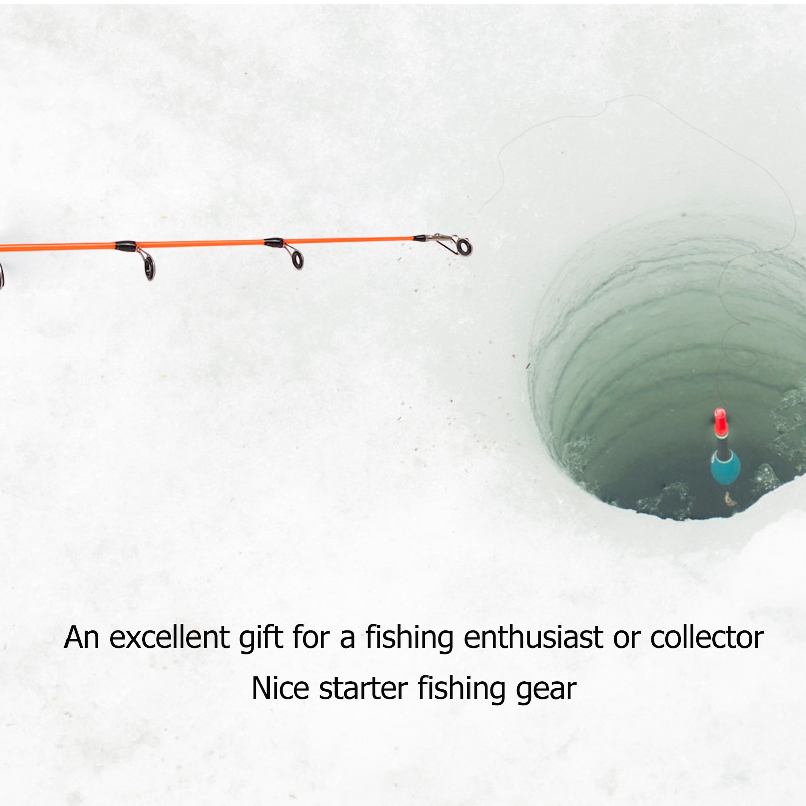 50cm Mini Ice Fishing Rod Short Portable Ice Fishing Pole With EVA Anti NEW