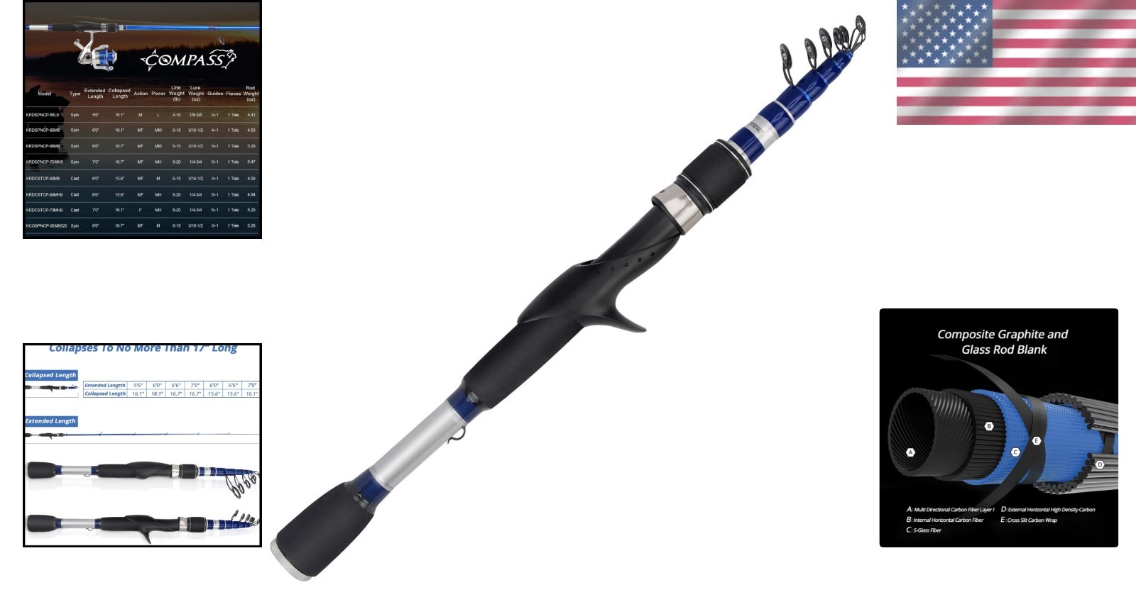 Telescopic Fishing Rod – Medium Power, Ideal for Active Outdoor Anglers