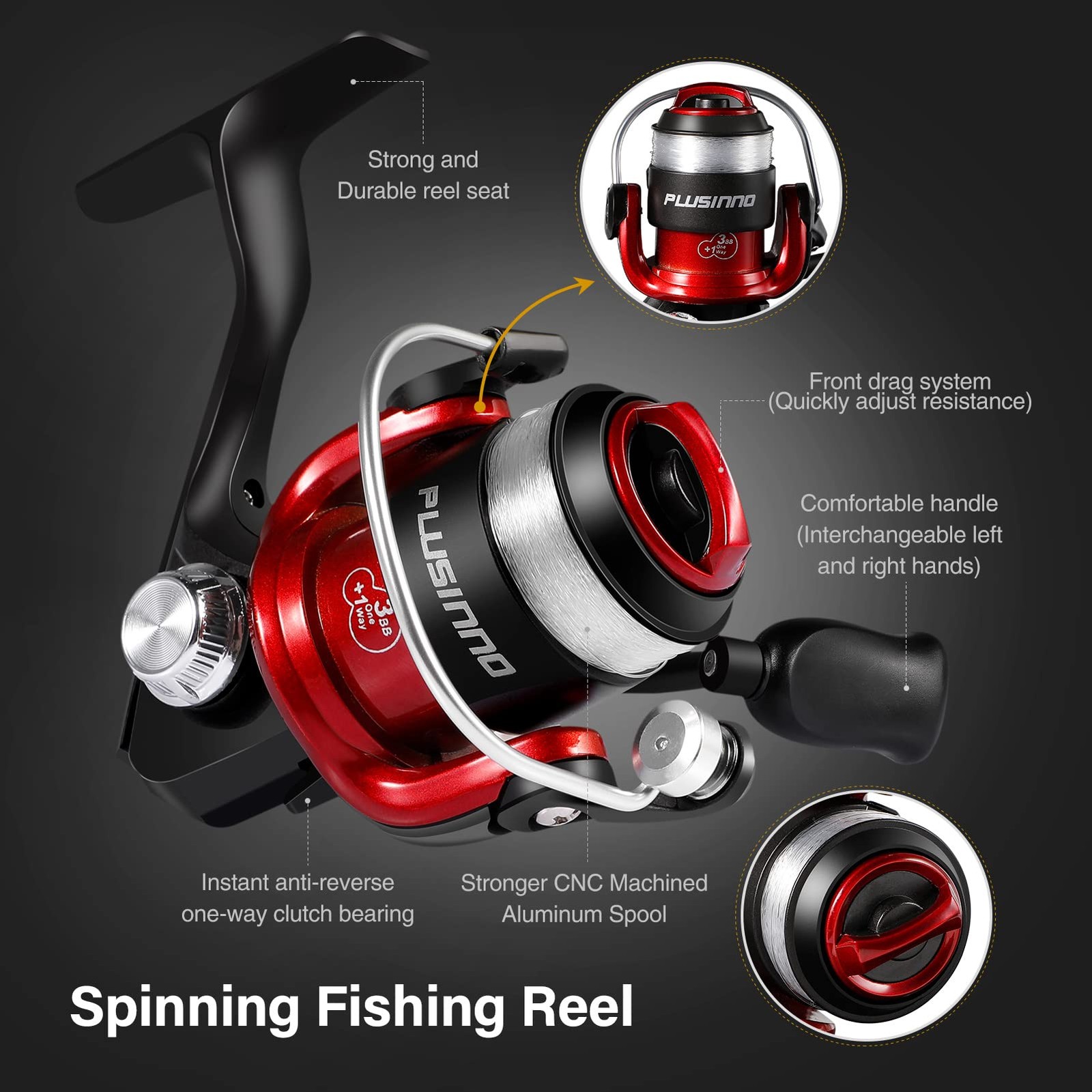 PLUSINNO Ultralight Ice Fishing Rod Reel Combo 26/27/28in Medium Light Winter