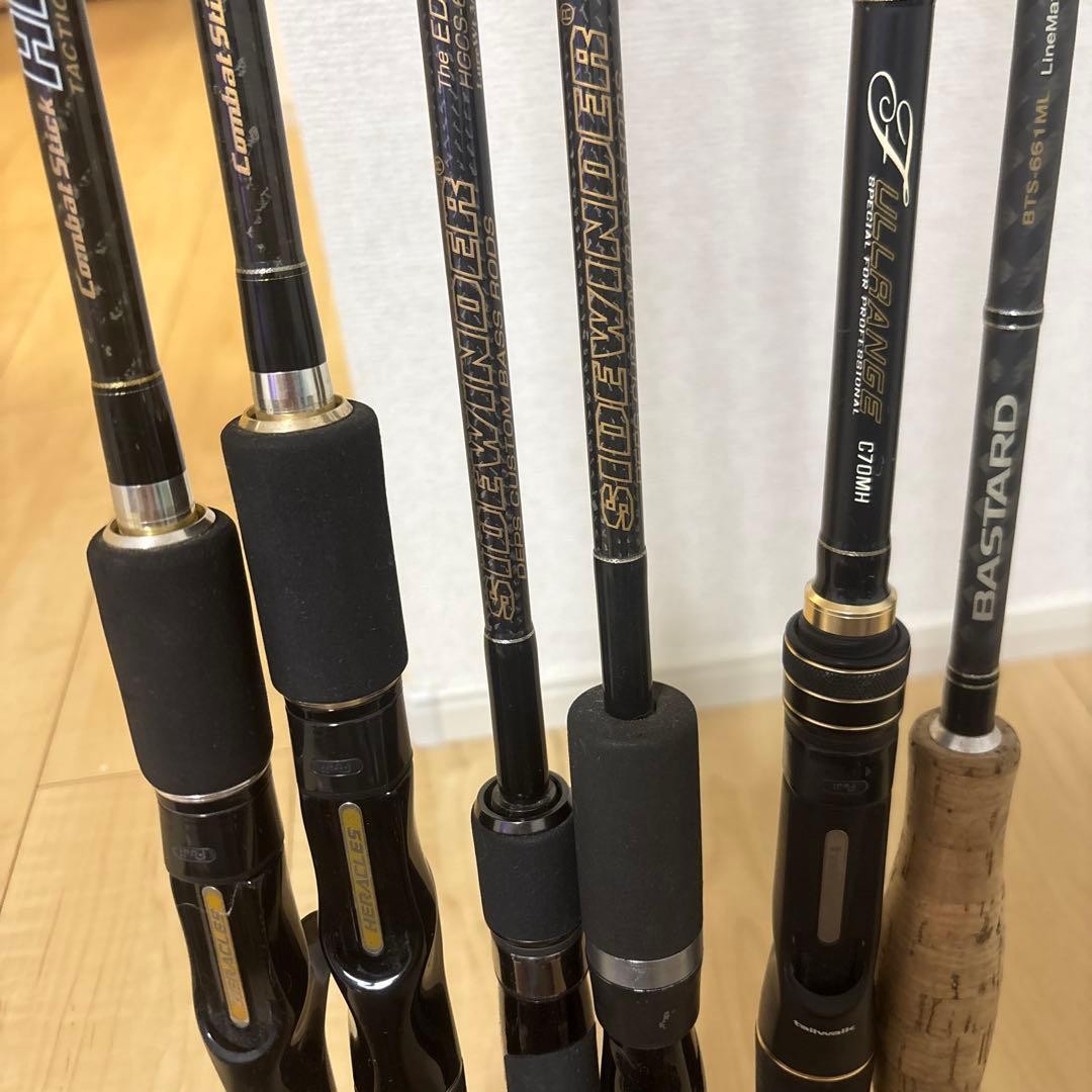 Bass rod set of 6 including Evergreen Heracles, Deps Sidewinder, Tailwalk