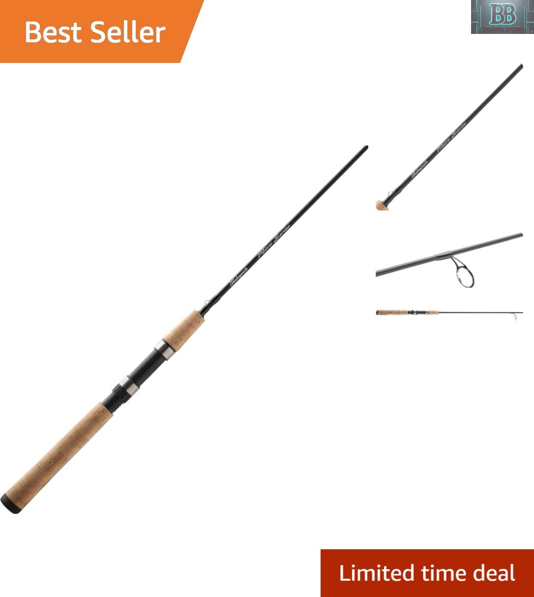 5’6″ Lightweight Micro Spinning Rod, Fast Action with 6 Stainless Steel Guides