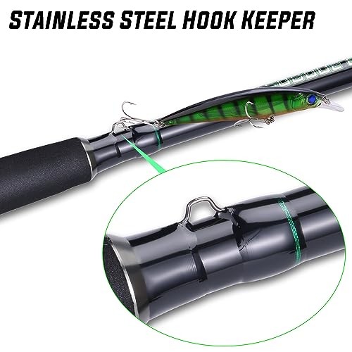 Spinning & Casting Catfish Rod – 2 Piece Medium Heavy Portable Travel Catfish