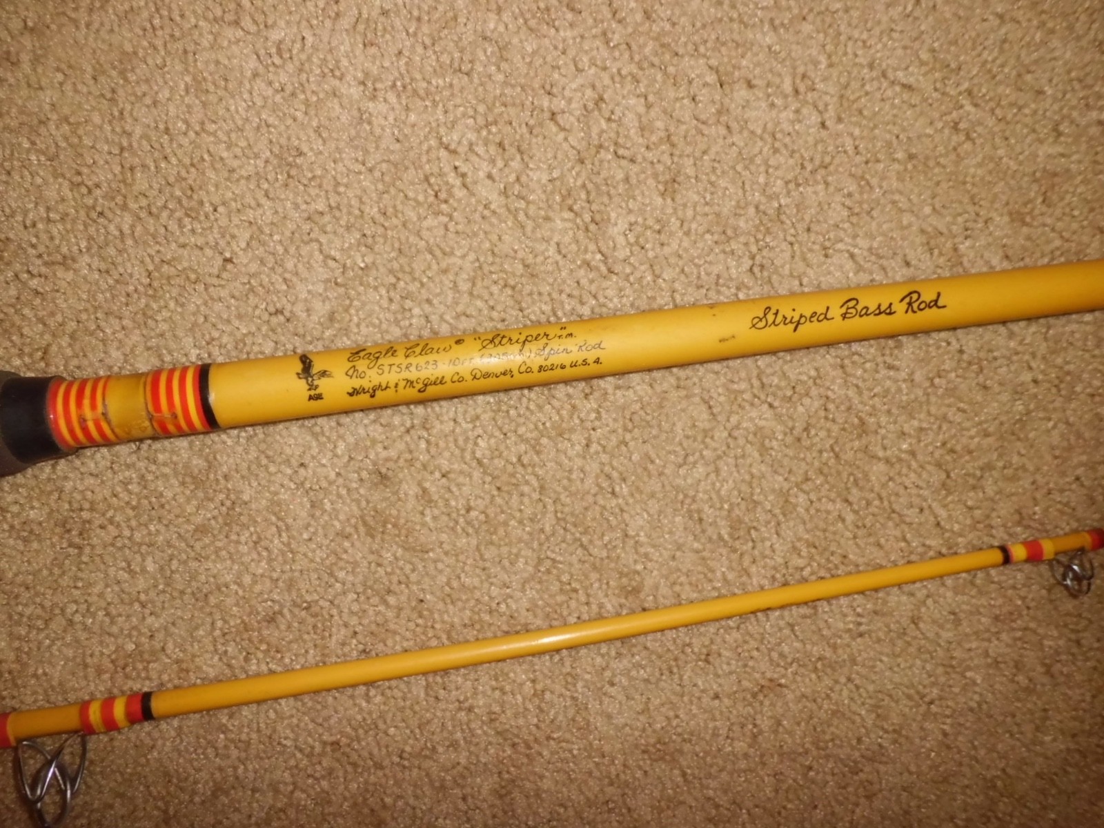 Vintage EAGLE CLAW Striper STSR623 Spinning 10′ Rod made in USA