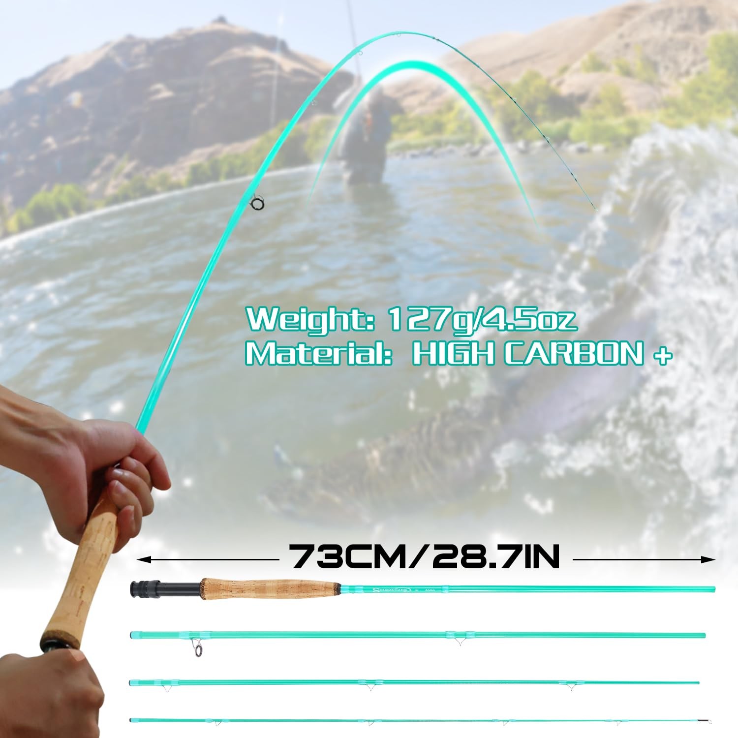 Sougayilang Fly Fishing Rod – Im8 Carbon Blank 9Ft For 5/6Wt And 7/8Wt