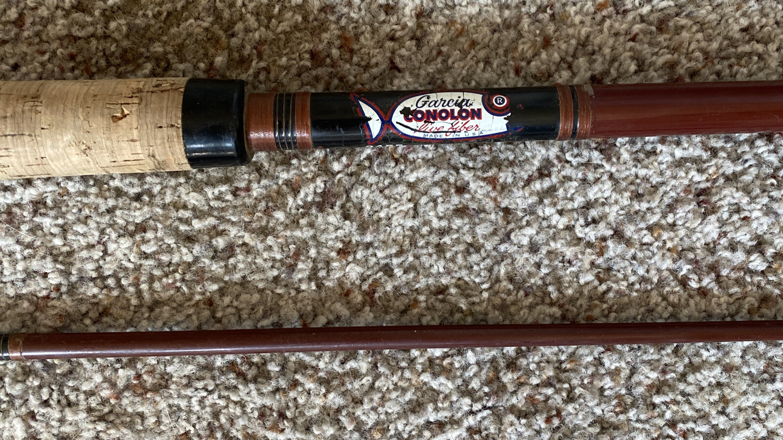VINTAGE GARCIA CONOLON 2455 MEDIUM ACTION FAST TAPER SPINNING ROD SALMON VGC